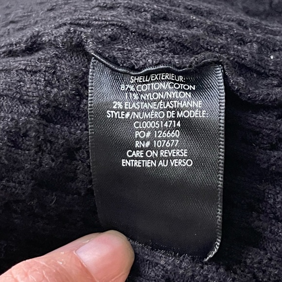 NEW Alice + Olivia Kenna Cable Knit Cropped Tank Crochet Black Sweetheart Neck L - Picture 8 of 11